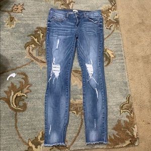 SNEAK PEEK DENIM FRAYED JEANS